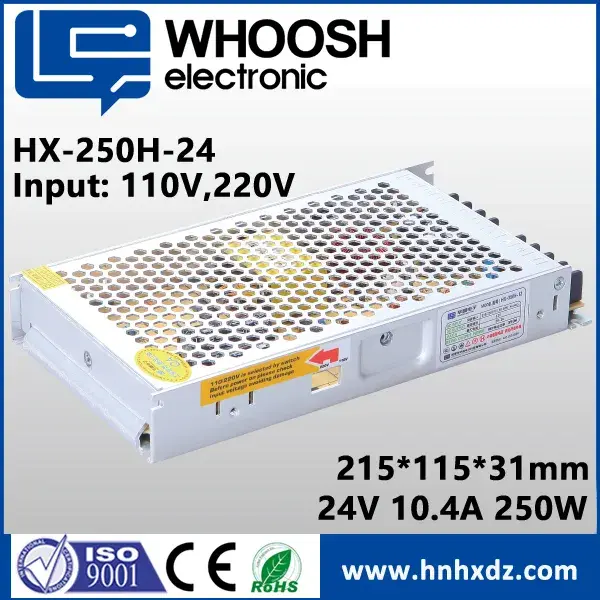 LED স্ট্রিপ লাইটিং এর জন্য SMPS DC আউটপুট 12V 20.8A 250W স্লিম পাওয়ার সাপ্লাই]