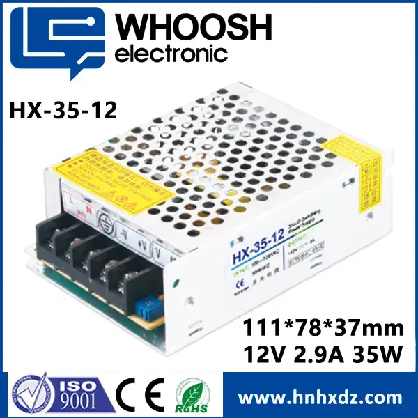 উচ্চ স্থিতিশীলতা 35W 12V 24V LED পাওয়ার সাপ্লাই SC, OV, OL সুরক্ষা উচ্চ দক্ষতা,