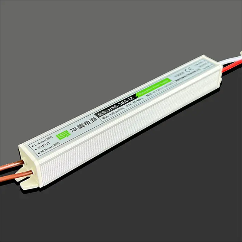 আল্ট্রাস্লিম ওয়াটারপ্রুফ 36W 12V 24V LED ড্রাইভার IP67 ইন্টিগ্রেটেড হাউজিং সিলিকন সহ সম্পূর্ণ সিল